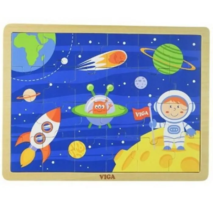 Puzzle 24 Pièces Spatiale En Bois-0