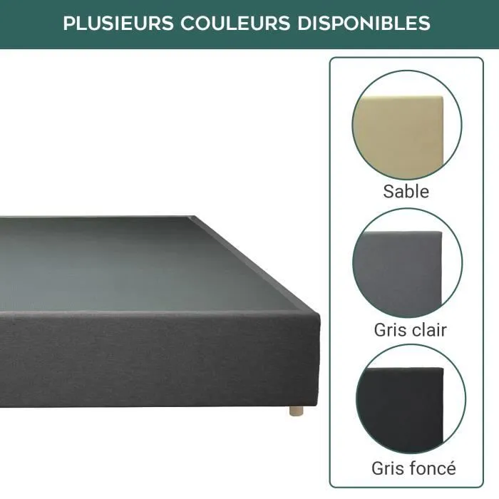 Lit Sophia Tissu Gris Foncé Sampur | 160 X 200 cm | Confort Optimal, Design et Qualité | Cadre Solide, Lattes Flexibles Résistantes-3