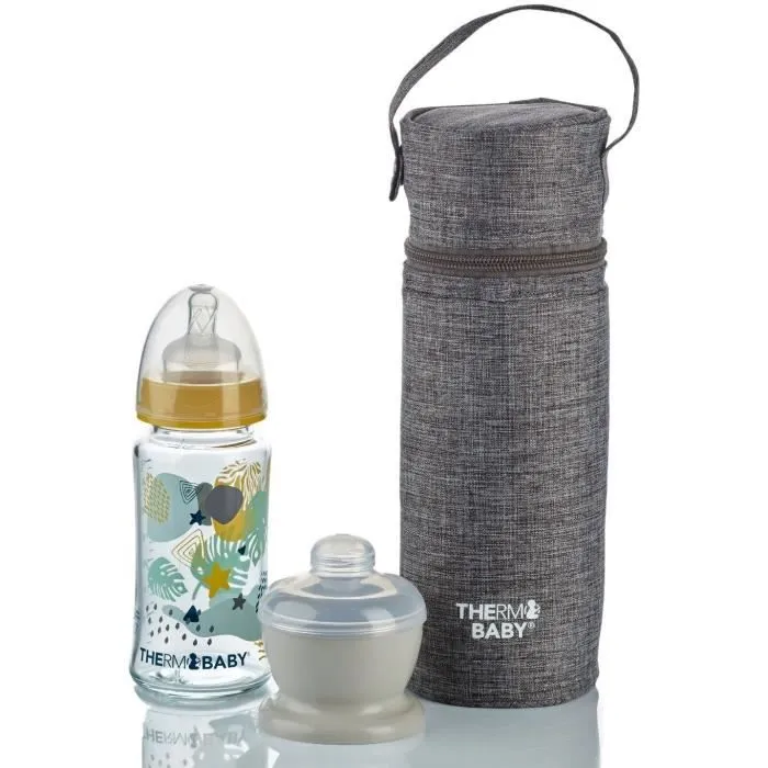 Porte biberon THERMOBABY - isotherme - gris chiné-1
