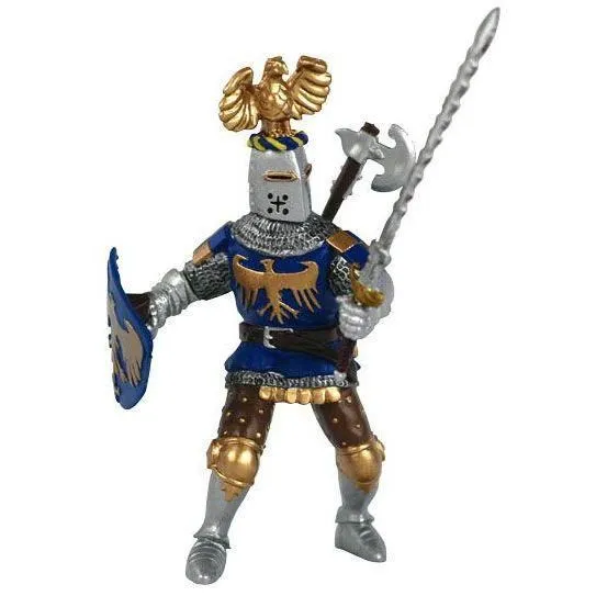 Figurine Chevalier au cimier bleu PAPO - Jouet pour enfant de 3 ans et plus - 8cmX10cm-0