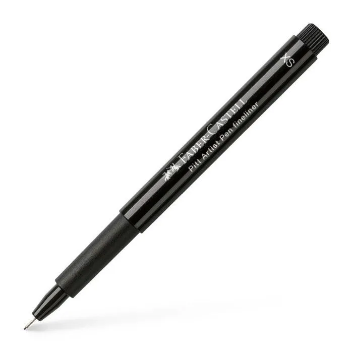 Feutre encre de chine - FABER-CASTELL - PITT artist pen - Pointe Pinceau 0,1 mm - Noir - Permanent-0