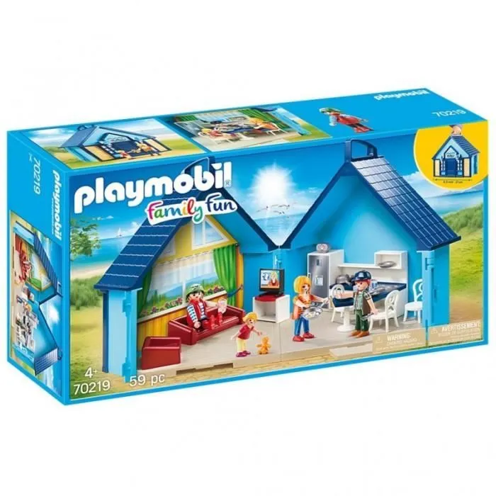 PLAYMOBIL - Maison Transportable FunPark - Pour Enfant à partir de 4 ans - Equipé de cuisine et salon-0