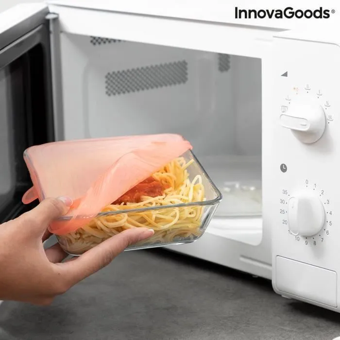 Jeu de 10 InnovaGoods Couvercles de Cuisine en silicone Réutilisables et Réglables Lilyd-2