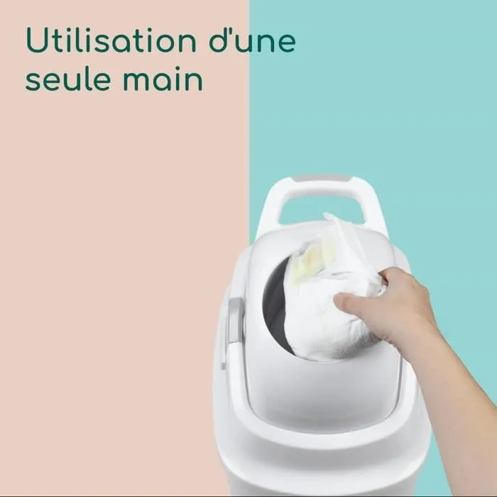 BEBECONFORT Poubelle à couches anti-odeur, Couvercle anti-odeur, Compatible avec tout sac poubelle, 20 à 30 couches, Grise-7