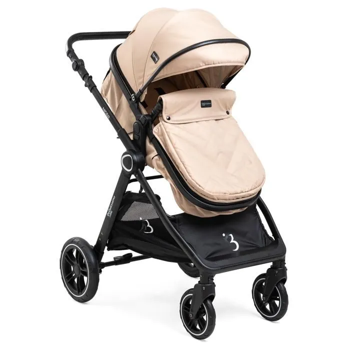 BEBELISSIMO - Poussette combinée trio 3 en 1 - siège auto 0m – landau  – dès la naissance – jusqu’à 22kg – Nicea - Beige-2