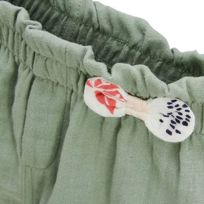 Short enfant - Calipso - Kaki - 100% coton - Taille élastique - Confort et style-2