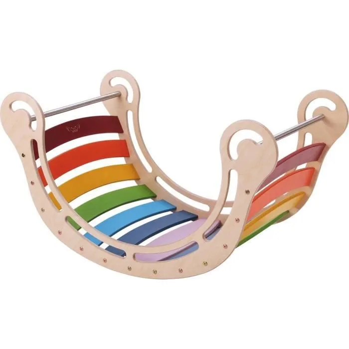 Rocker XXL Waldorf en bois naturel - KATEHAA - Pour Enfant à partir de 12 mois - Garantie 2 ans-1