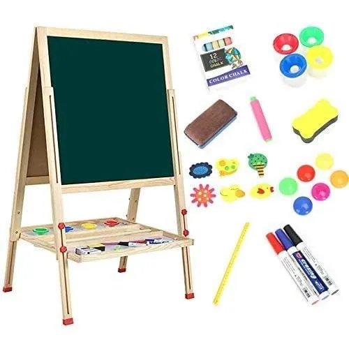 Tableau évolutif - Enfant - Réglable - Pliant - Bois - Double face-2