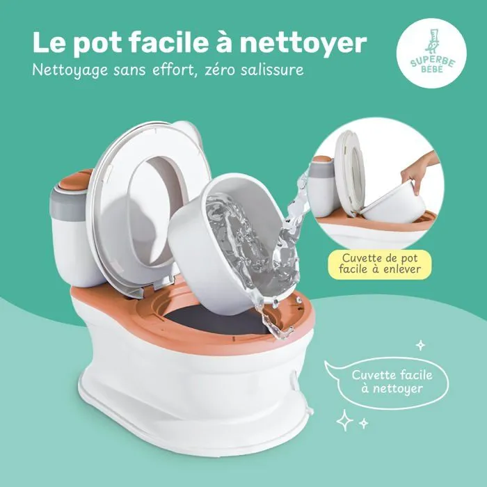 Pot réaliste pour apprentissage de la propreté avec son - Marron | SUEPERBE BEBE-2