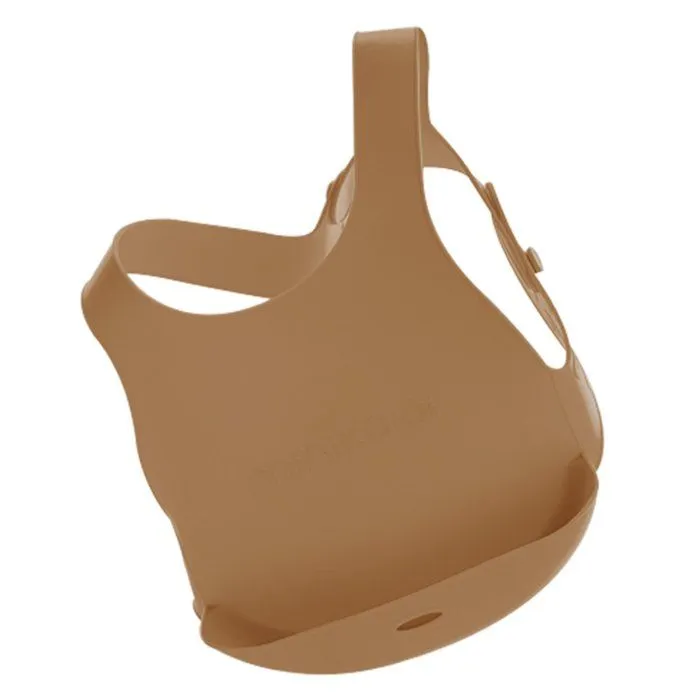 Bavoir récupérateur en silicone - Caramel-0