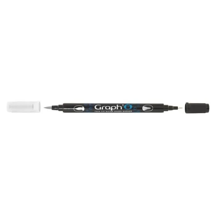 Feutres pinceaux - Graph'It - Graph'O - 12 feutres - Double pointe - Mixte-0