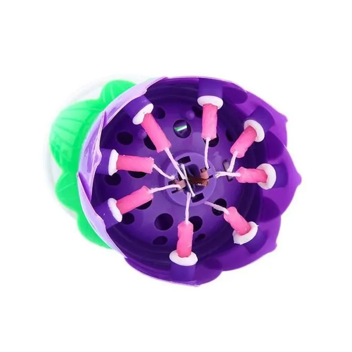 SHOP-STORY - Bougie d’Anniversaire Magique Fleur Musicale Tournante pour Décoration de Gâteau - Violet-2