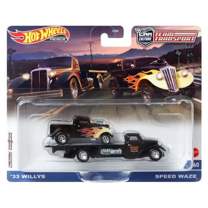 Hot Wheels - Véhicule et Transporteur (modèle aléatoire) - Camion / Petite voiture - Dès 3 ans FLF56-6