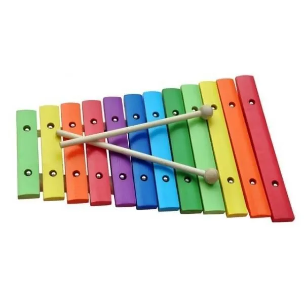 Xylophone jouet - NEW CLASSIC TOYS - 12 tons - Bois coloré-0
