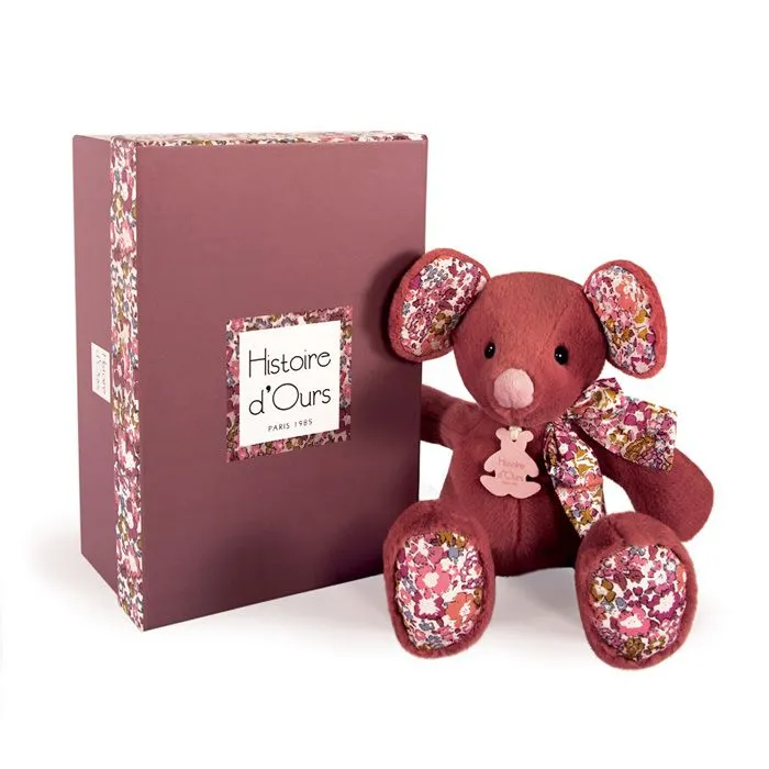 Peluche COPAIN CALIN - HISTOIRE D'OURS - Souris Terracotta 25 cm - Pour Enfant - Intérieur-1