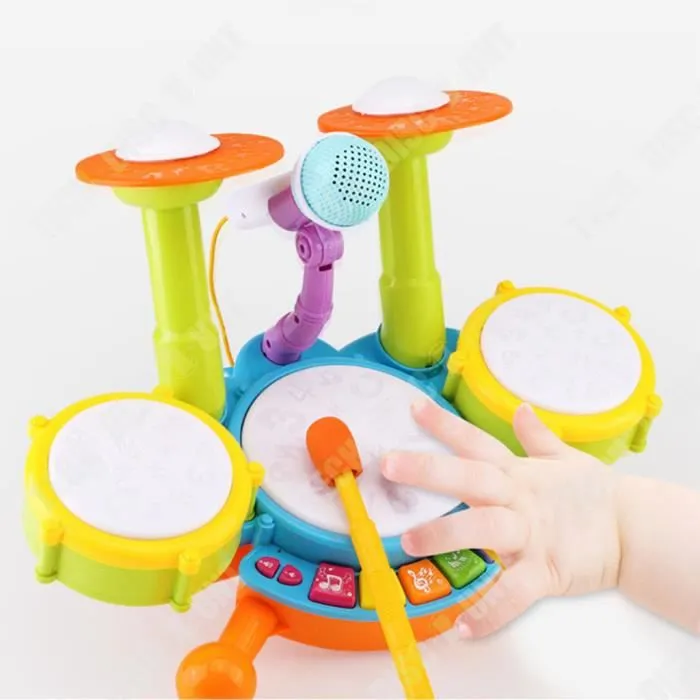 TD® Jouet de tambour pour enfants débutant tambour à main bébé bébé instrument de musique tambour battant jouets pour enfants-2