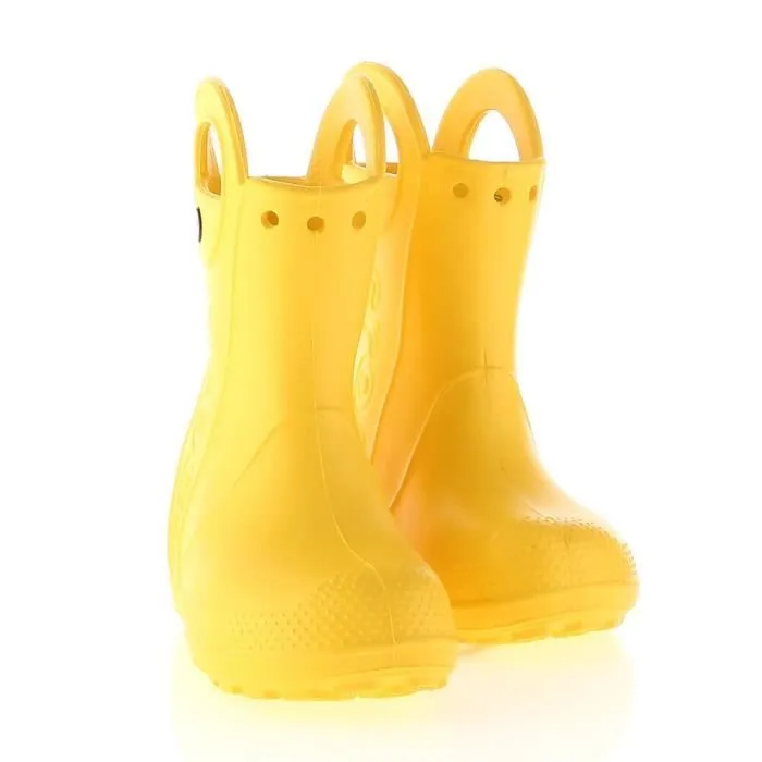 Bottes de pluie - Crocs - Handle Rain Boot Kids - Jaune - Caoutchouc - Haute tige-1