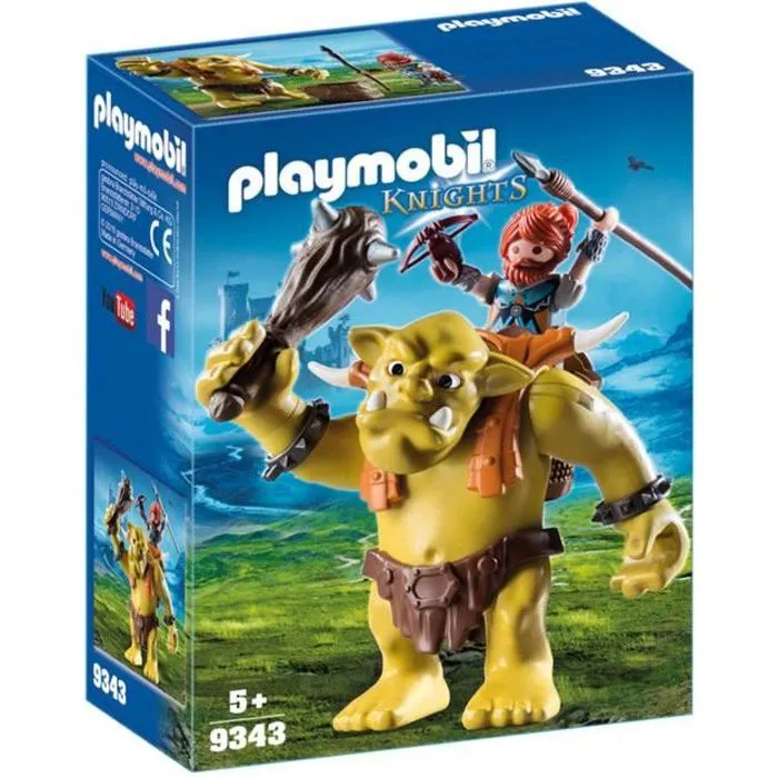 PLAYMOBIL Knights - Troll géant et soldat nain - Nouveauté 2019 - Mixte - A partir de 5 ans-0