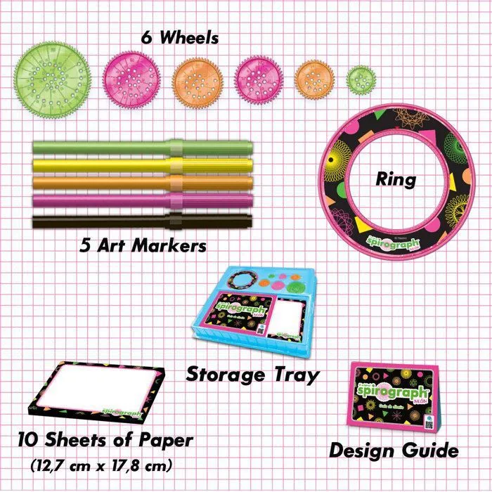 Party town Spirograph Neon Spirographe Enfant 8 Ans Mandala Designer Kit Mandala Enfant Kit Dessin Enfant Jeu Creatif Fille 8 Ans-2