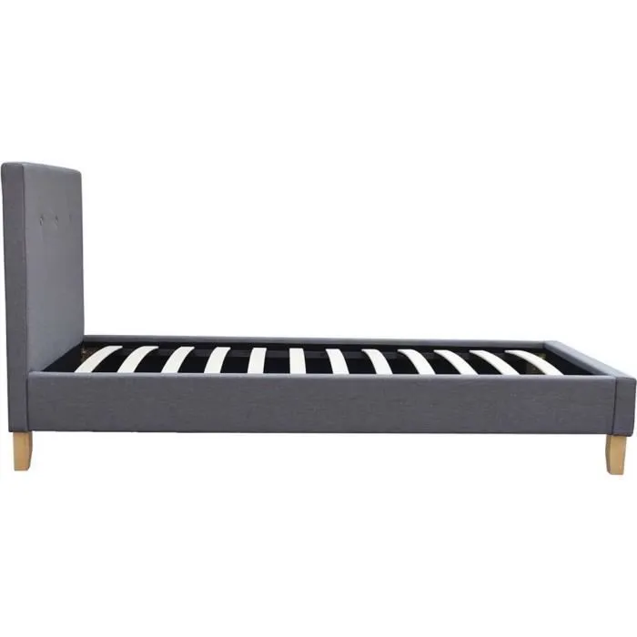 Lit "Elise" - 90 x 190 cm - Gris-2