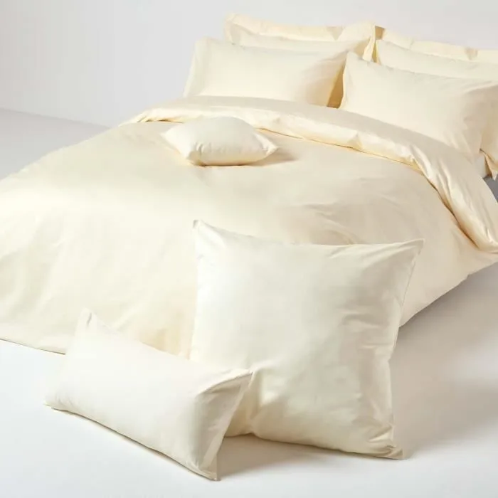 Taie d'oreiller 40x80 cm 100% satin de coton égyptien 1000 fils coloris Crème-3