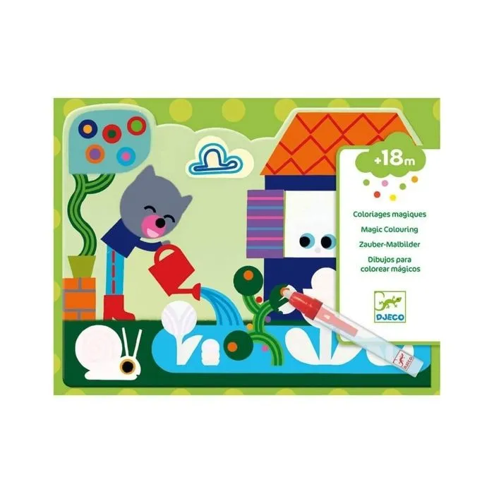 Coloriages magiques - DJECO - Caché dans le jardin - Pour enfant de 18 mois et plus - Lot de 5-0