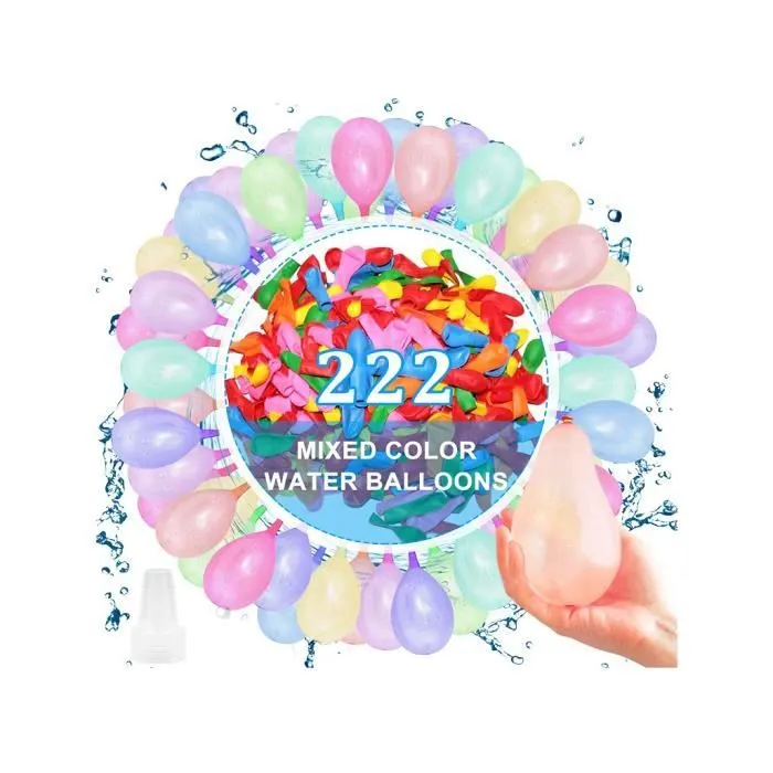 222 Pièces Ballon d'eau, Bombes à Eau Bombe a Eau Ballon Bombes à EauColorés Bombe à Eau Rapid Fill in 60 Seconds, Pour la L'été,-0