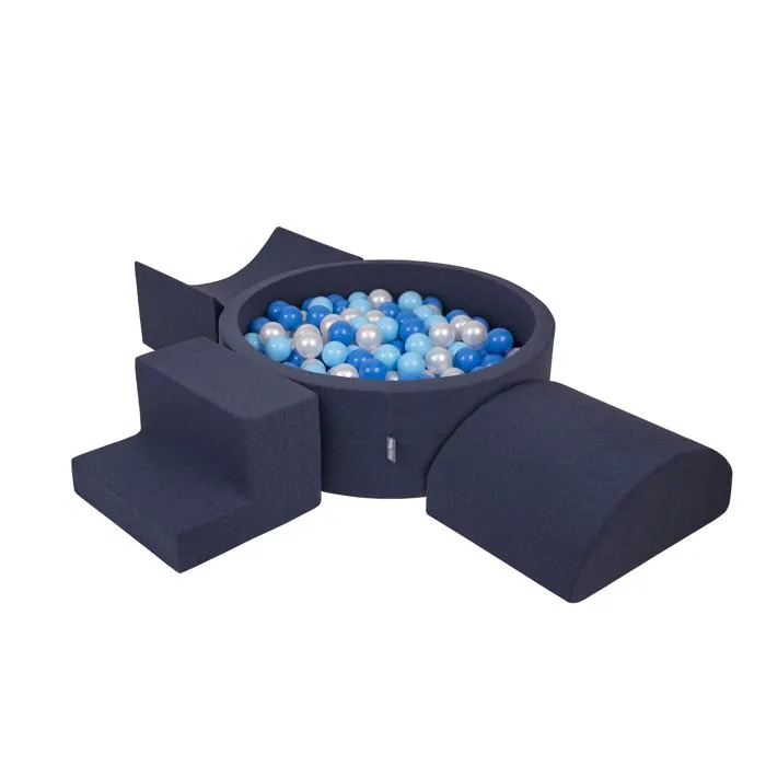 KiddyMoon Aire De Jeux Avec Piscine À Balles Bleu 403-0