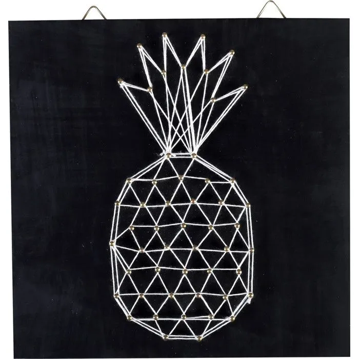 Tableau de fil tendu String Art Ananas 22cm-1
