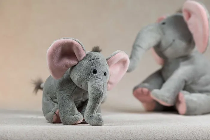 Peluche - BabySugar - 5190 - Élégant éléphant rose - Taille XS 13 cm - Lavable en machine-3