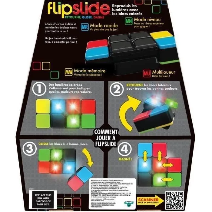 Flipslide - MOOSE TOYS - Jeu électronique de combinaison de lumière, avec piles incluses-2