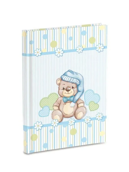 Coffret souvenirs Mareli - A6008C-DN - Agenda souvenir du nouveau-ne 17 x 24 cm Bleu clair-0
