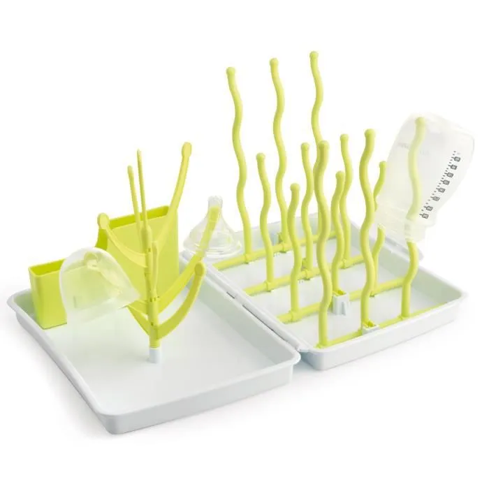 Égoutte-biberons pliable Vert - FORMULA BABY - Jusqu'à 8 biberons - Pour bébé-0