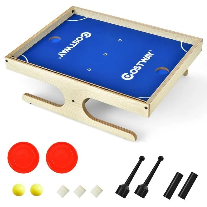 COSTWAY Jeu de Société Magnétique pour 2 Joueurs, Mini Baby-Foot avec 2 Boules et 2 Poignées 45 x 33,5 x 14 CM-0