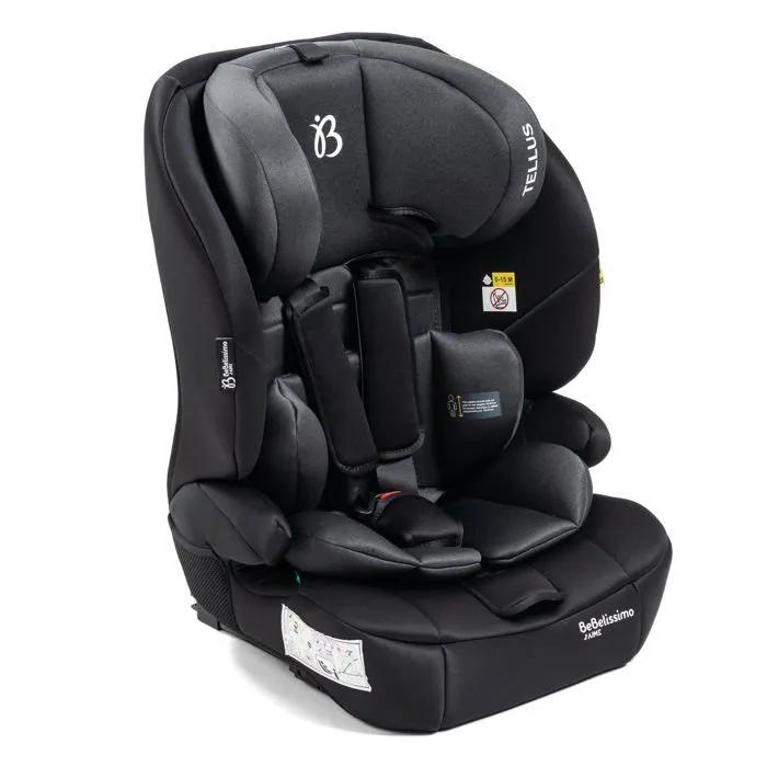 BEBELISSIMO  - Siège auto bébé Isofix  - 76 -150cm - Tellus - de 9 à 36 kg, 15 mois à 12 ans -gris-1
