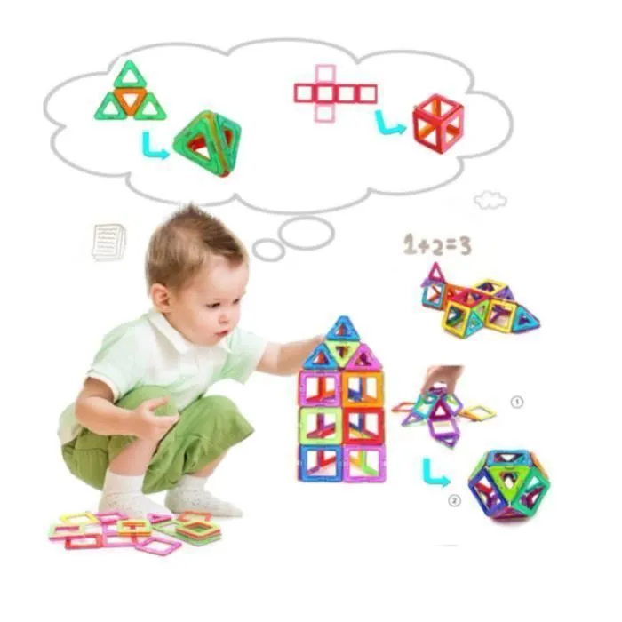 Construction Magnetique Enfant Jeu de Magnetique Bloc de Construction Magnétique Jeux Aimanté Enfant 44PCS Bloc Construction Magneti-1