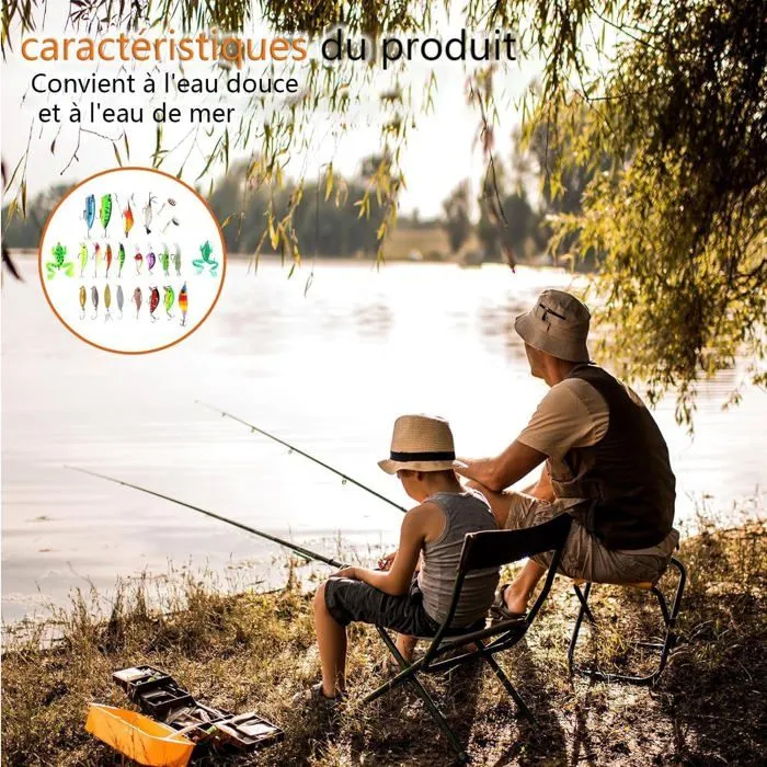 Calendrier de l'Avent Pecheur 2024,Compte à Rebours Festif avec 24 Leurres de Pêche Uniques - Cadeau Parfait pour Passionné de Pêche-3