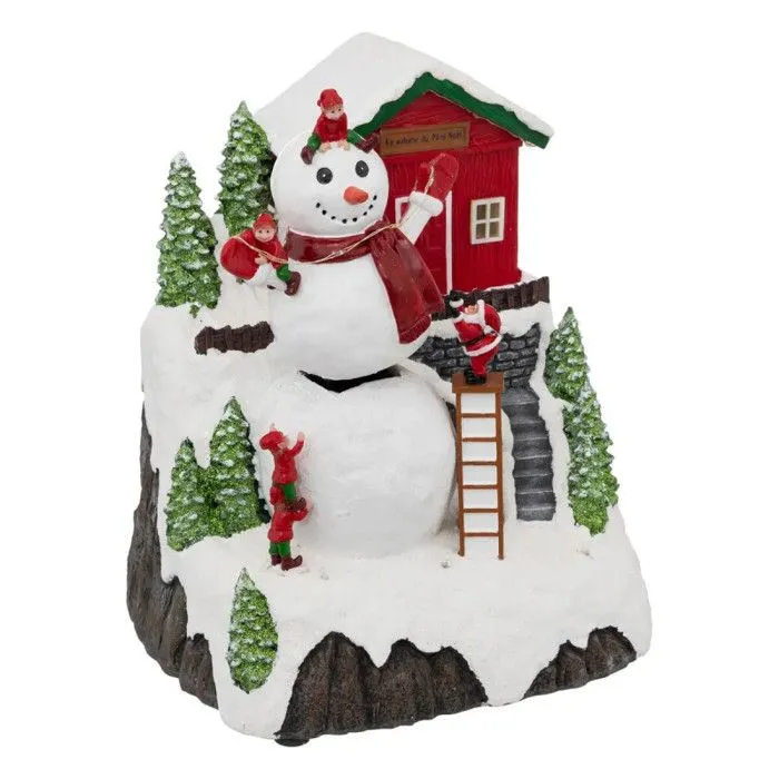 Village de Noël bonhomme de neige lumineux-1
