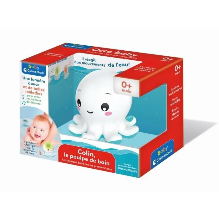 Jouet de bain interactif Baby Clementoni - Colin le poulpe lumineux et musical-3