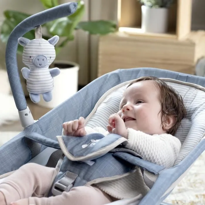 INGENUITY Transat Happy belly - Chambray, Position fixe ou à bascule, Pliage ultra-compact avec sac de rangement fourni-3