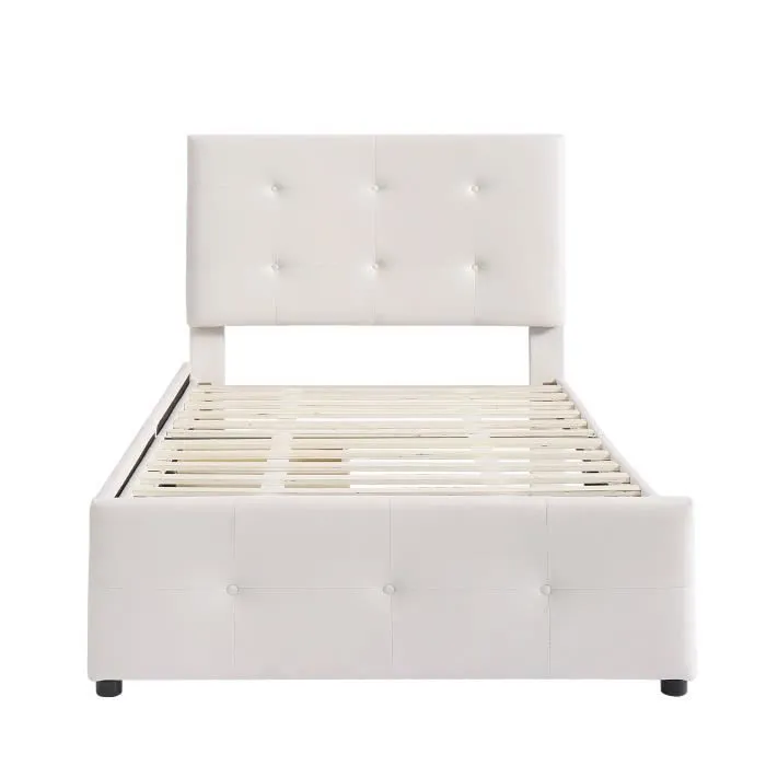 Lit simple pour adulte ou enfant 90 x 200cm 1 place, Style scandinave (sans matelas) RUIDA-3