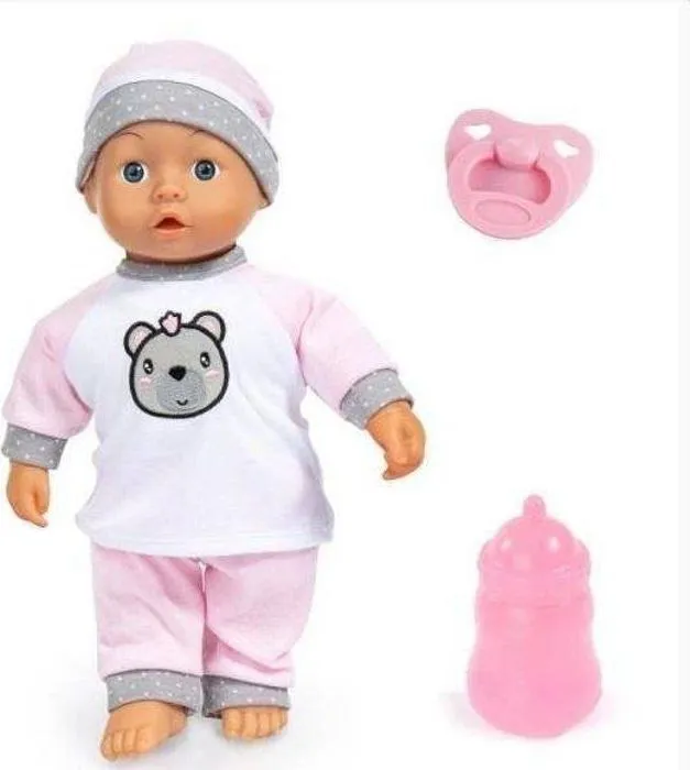 Poupon Bayer design - 93602AA - Poupee bebe, Poupon interactif Qui Parle, Yeux dormeurs, Donne Un Bisou, Rose, Blanc, 36cm-1
