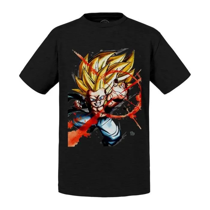 T-shirt Enfant Noir Gotrunk Fusion Sangohan Trunk Dragon Ball Z Manga Dbz-0