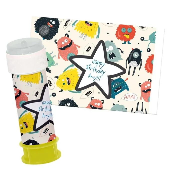 Jeu de stickers Folat - 68358 - Bulles de Savon Autocollant Monster Bash-6 pièces, Multicolore-0