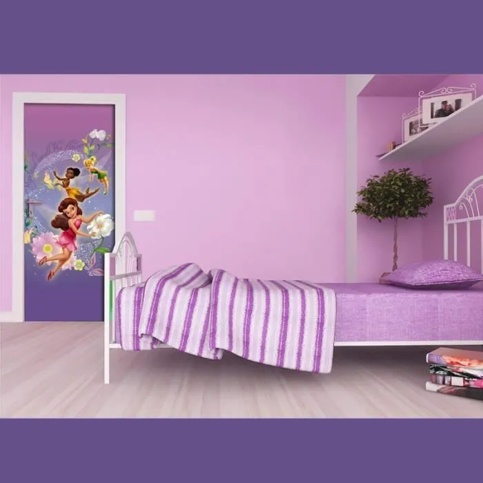 Poster - AG DESIGN - Fée Clochette - Violet - H 202 x L 90 cm - Décoration murale enfant-2
