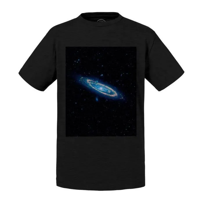 T-shirt Enfant Noir Andromede Galaxie Astronomie Etoiles Espace-0