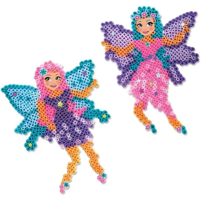Perles à repasser - Fées - SES CREATIVE - Créer des fées magnifiques avec 1200 perles et plateau en forme de fée.-3