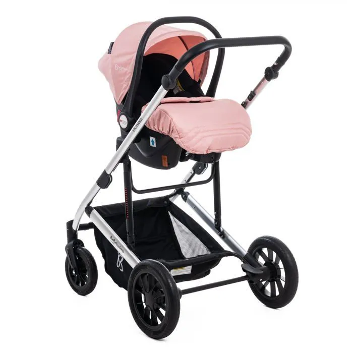BEBELISSIMO - Poussette combinée trio 3 en 1 - siège auto 0m – nacelle – dès la naissance – jusqu’à 22kg – Victoire I-Size - rose-3