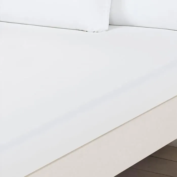 Plaine Dye Lit Drap Super Soft Non Iron Microfibre - King Size - Blanc-0