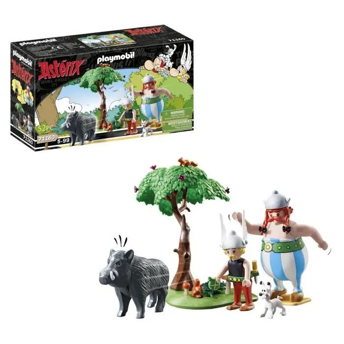 PLAYMOBIL 71160 Astérix La chasse au sanglier, avec Astérix, Obélix et Idéfix, 52 pièces, Dès 5 ans-0
